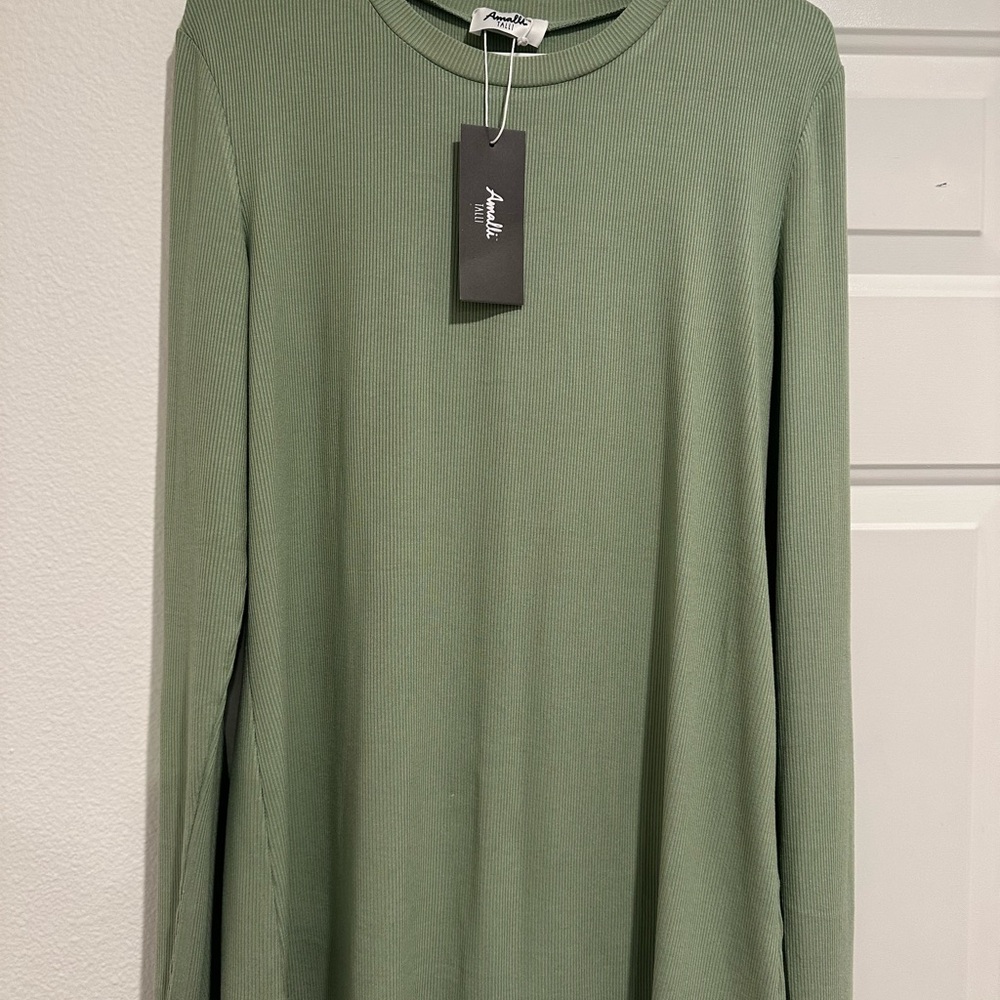 Tall Amalli Talli Ribbed Long Sleeve Tee - Light Spring Green - See Last Photo